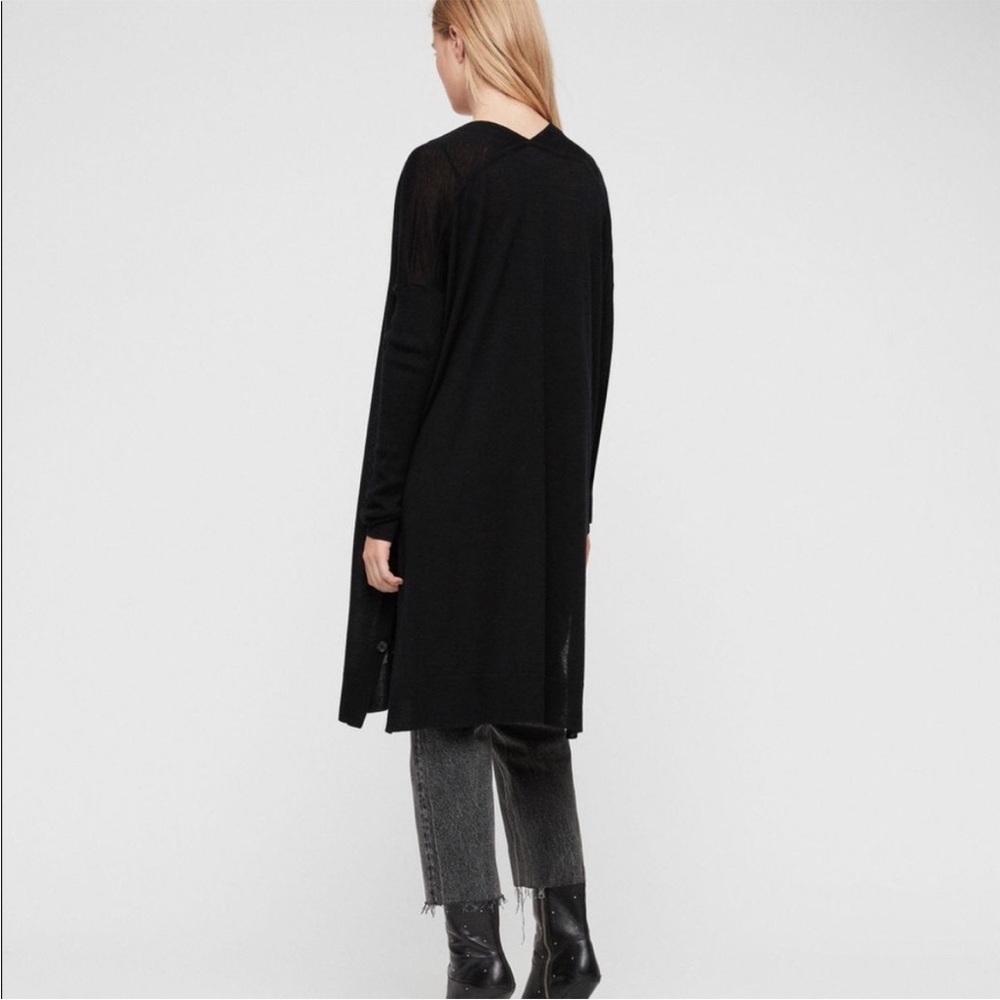ALL-SAINTS MORI MERINO WOOL LONG CARDIGAN SWEATER BLACK SIZE MEDIUM NEW - Picture 5 of 14